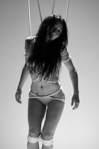 A girl tied bound and gagged