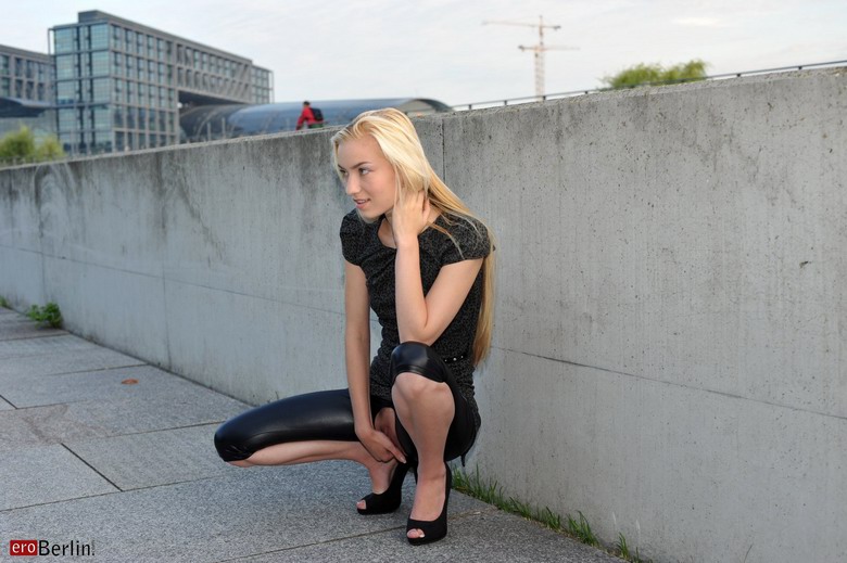 Diana Fox in black latex