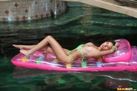 Shyla Jennings in green thong bikini