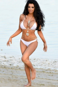 Chloe Khan in a White Bikini